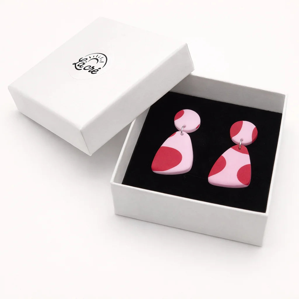 Rosy Flame Organic Drop Earrings