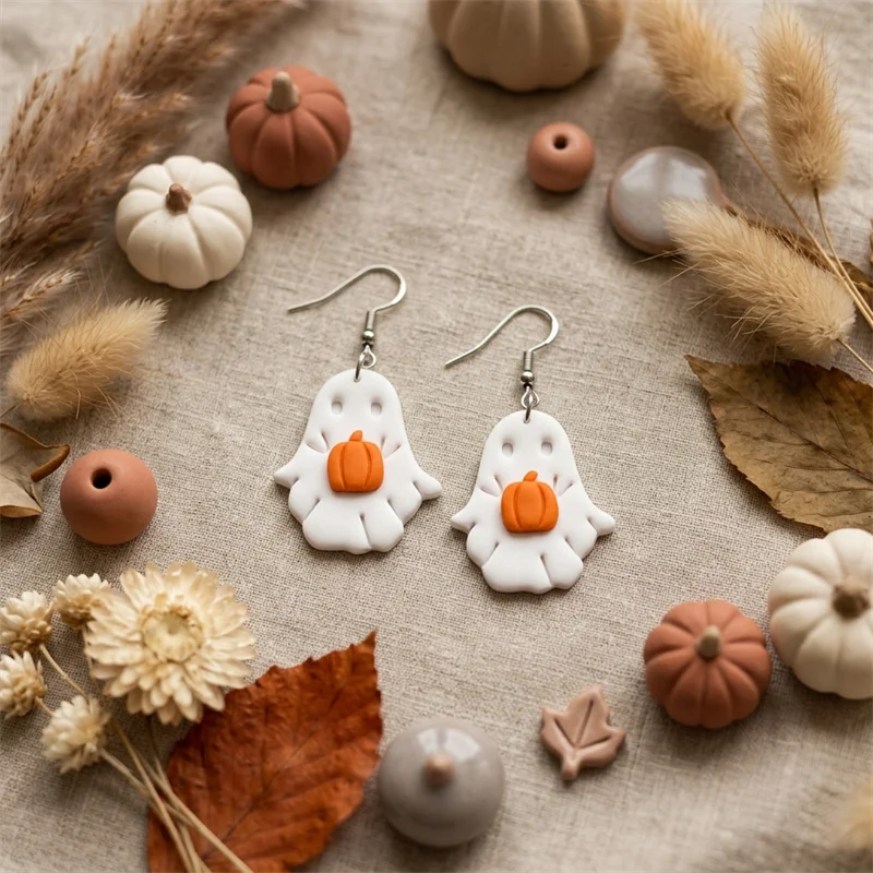 Pearl Pumpkin Boo Earrings