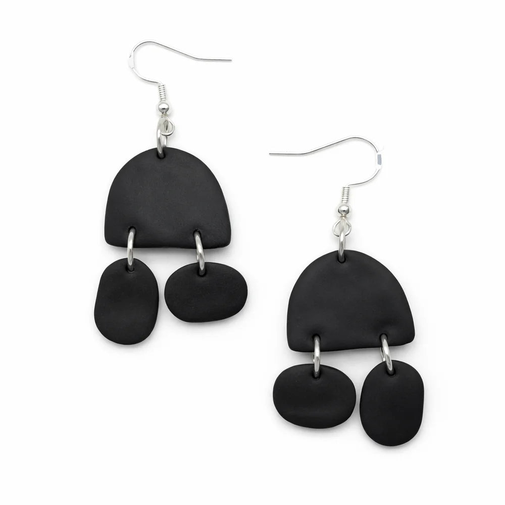 Midnight Pebble Arch Earrings
