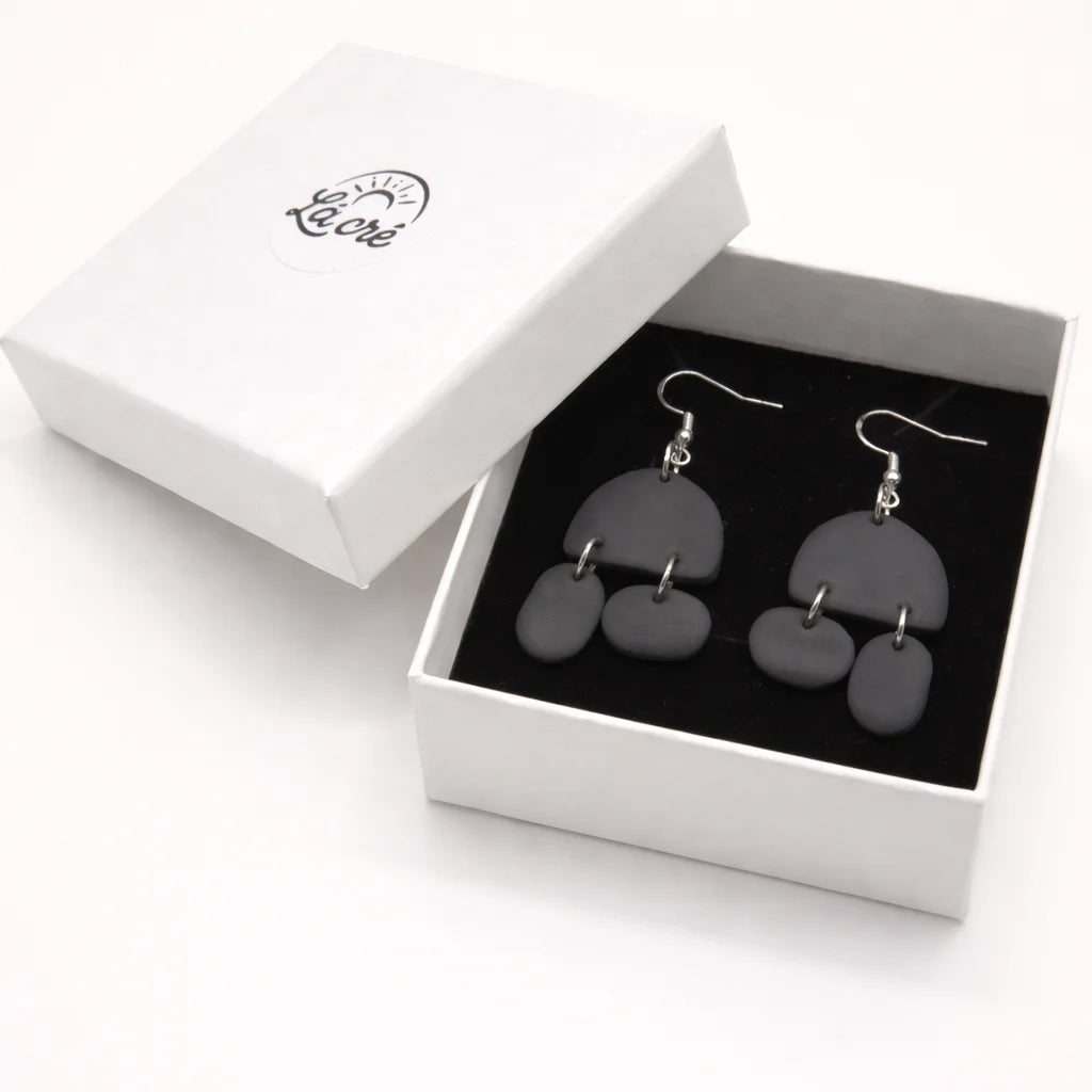 Midnight Pebble Arch Earrings