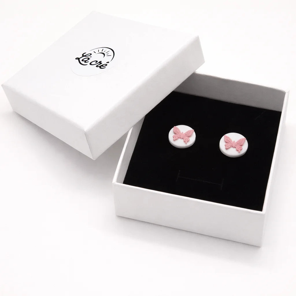 Pearl Pebble Butterfly Earrings