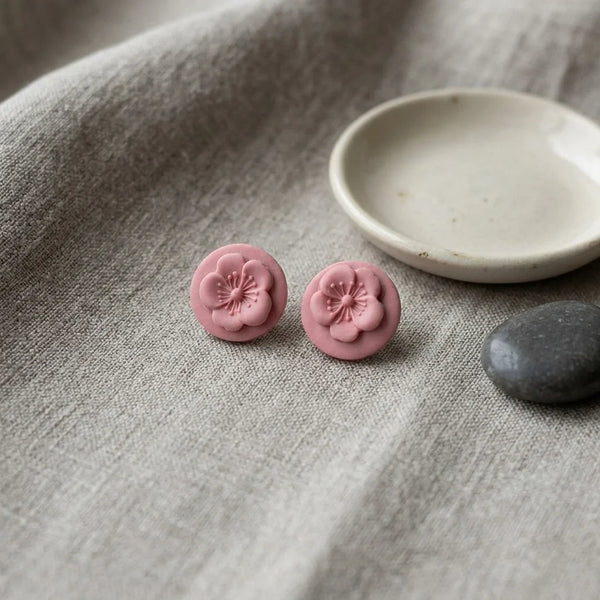 Blush Pebble Sakura Earrings