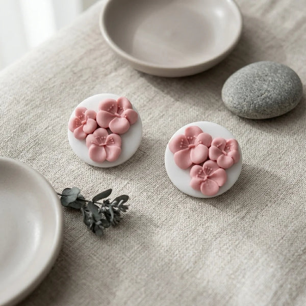 Pearl Pebble Sakura Earrings