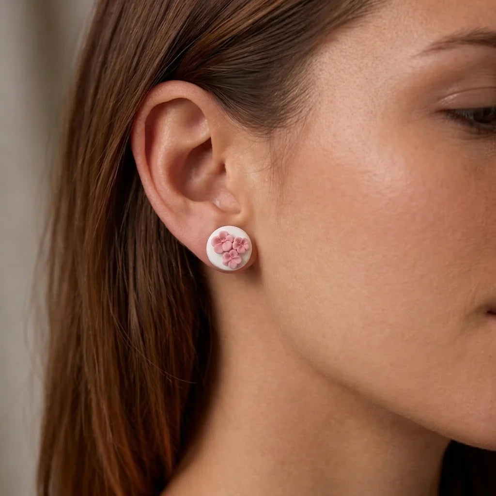 Pearl Pebble Sakura Earrings