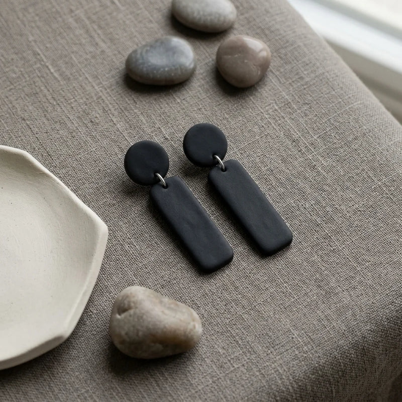 Midnight Pillar Drop Earrings