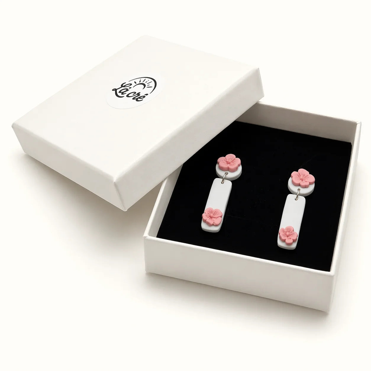Mist Pillar Drop Sakura Earrings