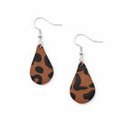 Leopard Raindrop Hook Earrings