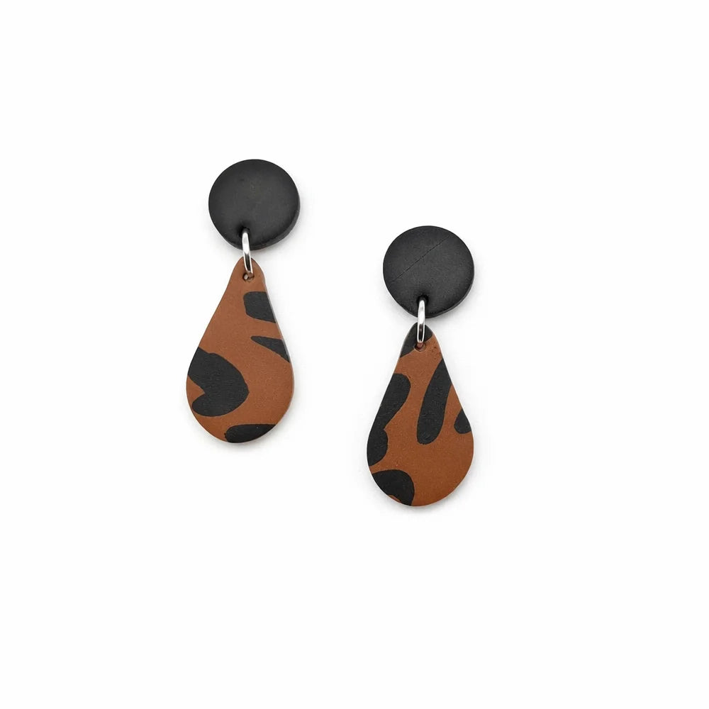 Leopard Raindrop Earrings