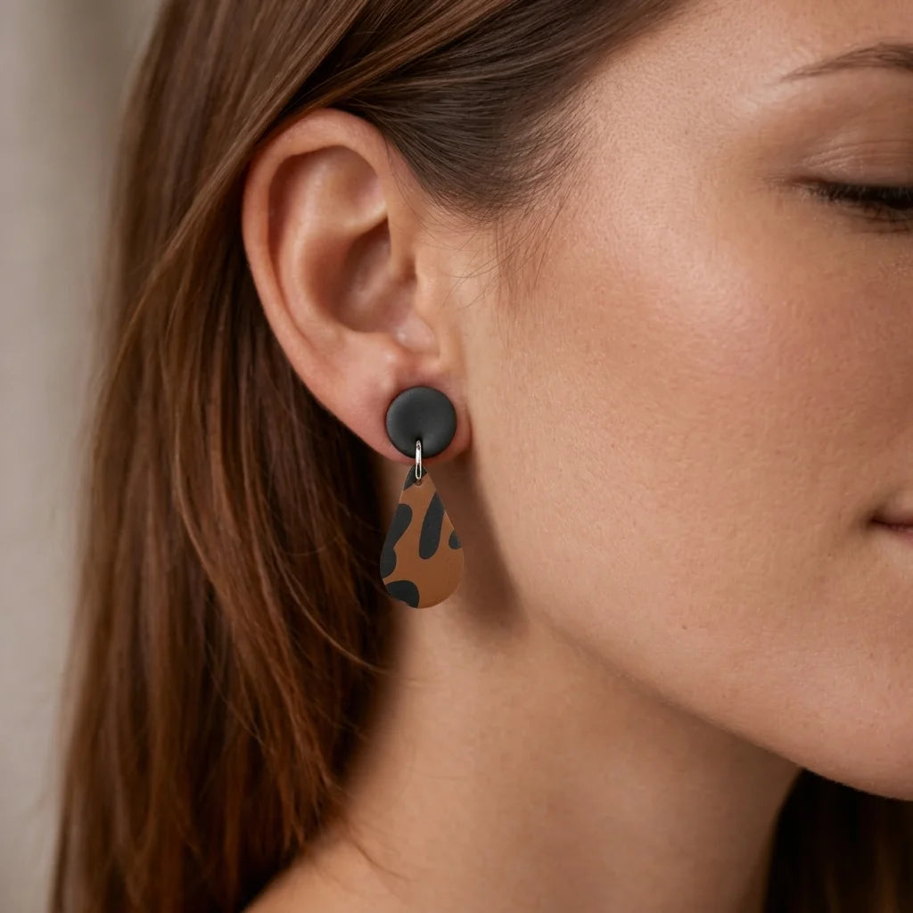 Leopard Raindrop Earrings