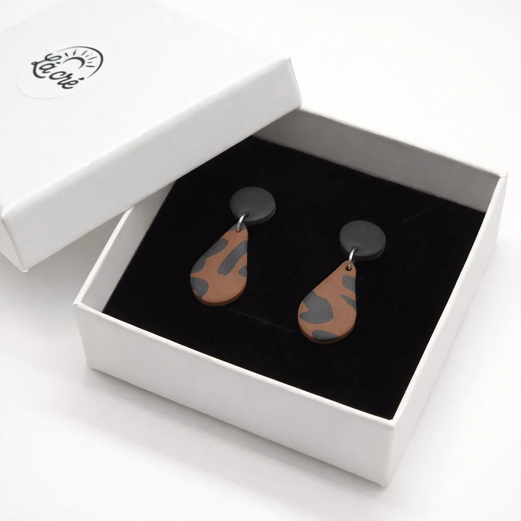 Leopard Raindrop Earrings