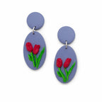 Periwinkle Raindrop Tulip Earrings