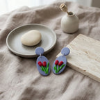 Periwinkle Raindrop Tulip Earrings