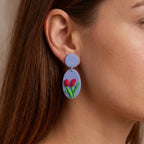 Periwinkle Raindrop Tulip Earrings