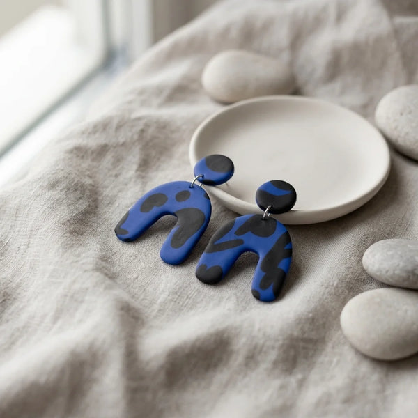 Midnight Leopard Sunrise Arch Earrings