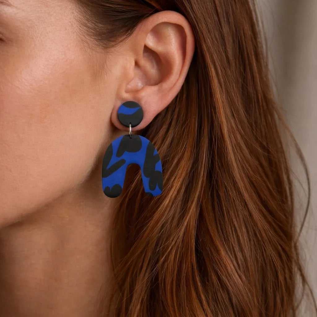 Midnight Leopard Sunrise Arch Earrings