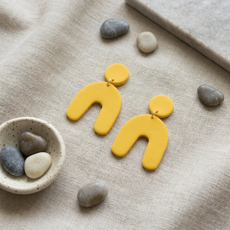 Mustard Sunrise Arch Earrings